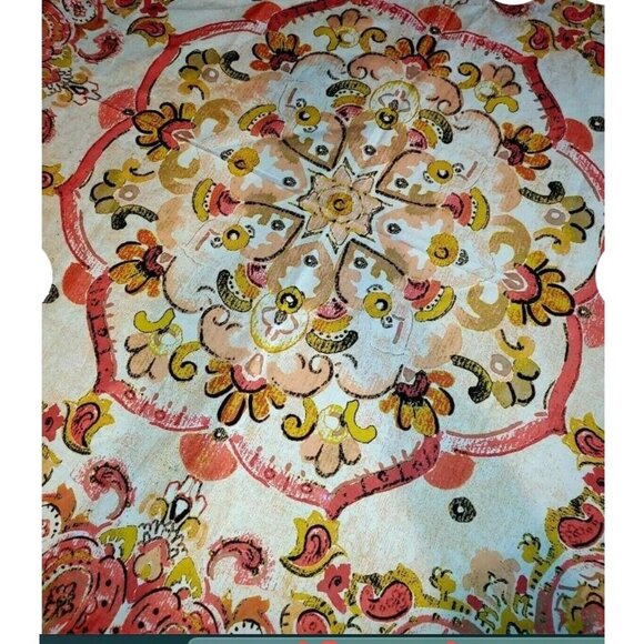 Opalhouse 57" Square Boho Floral Tablecloth With Tassels - Picture 1 of 5